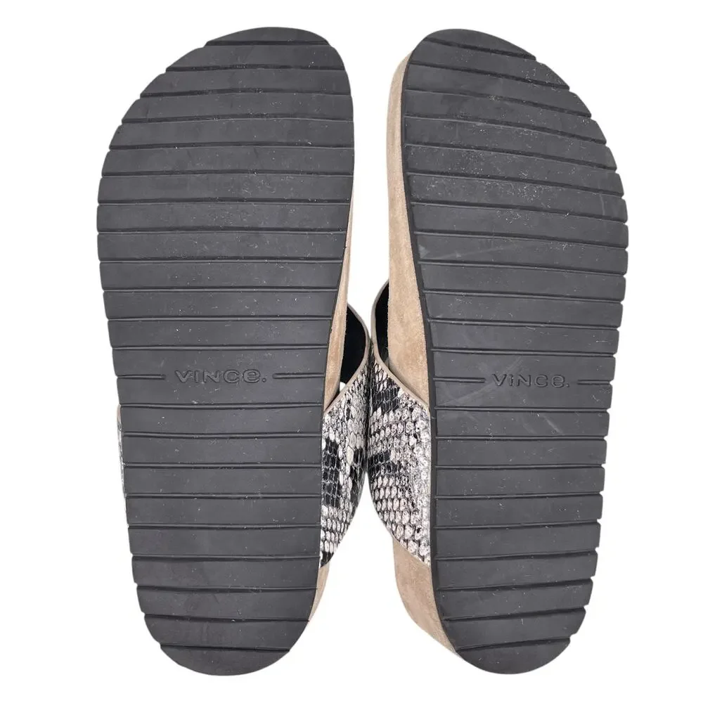 Vince Padma Thong Sandals Snake Embossed 7 Flip Flops